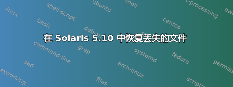 在 Solaris 5.10 中恢复丢失的文件