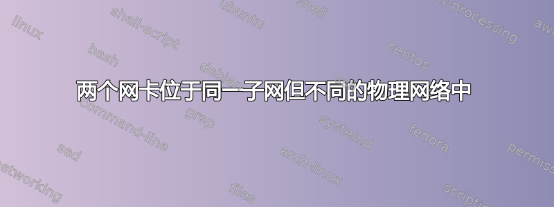 两个网卡位于同一子网但不同的物理网络中