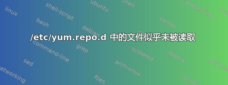 /etc/yum.repo.d 中的文件似乎未被读取