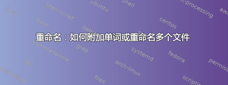 重命名：如何附加单词或重命名多个文件