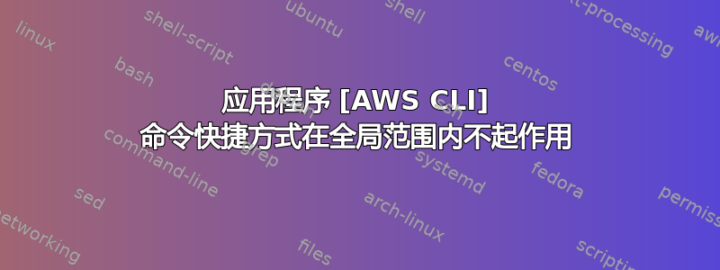 应用程序 [AWS CLI] 命令快捷方式在全局范围内不起作用