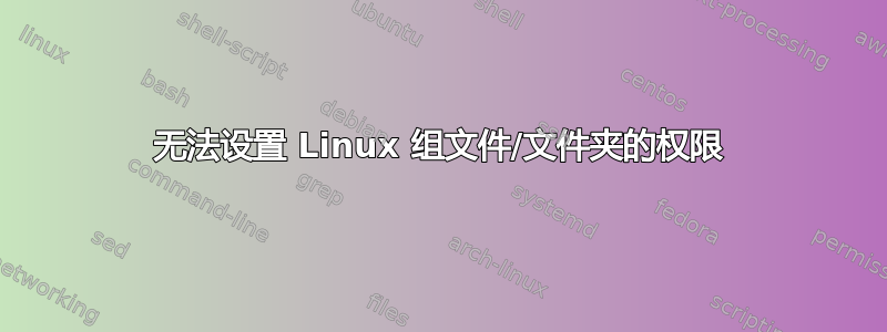 无法设置 Linux 组文件/文件夹的权限