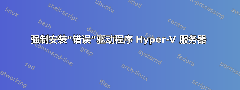 强制安装“错误”驱动程序 Hyper-V 服务器