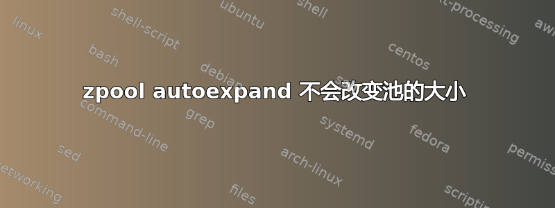 zpool autoexpand 不会改变池的大小