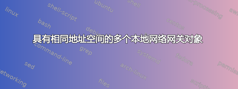 具有相同地址空间的多个本地网络网关对象