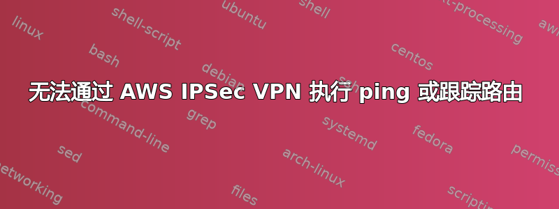 无法通过 AWS IPSec VPN 执行 ping 或跟踪路由