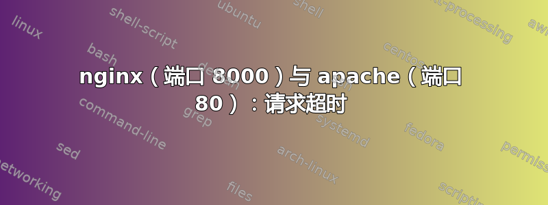 nginx（端口 8000）与 apache（端口 80）：请求超时