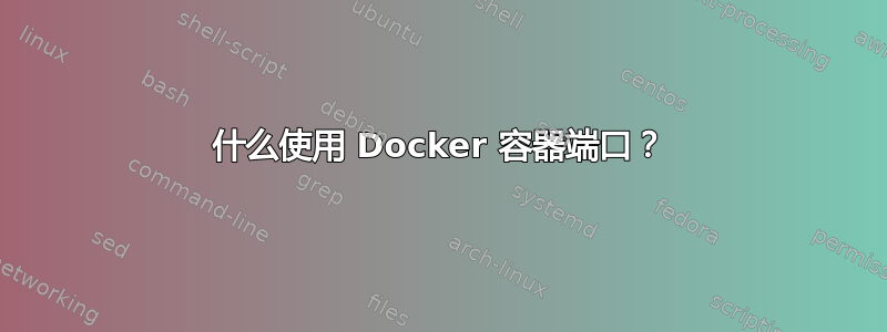 什么使用 Docker 容器端口？