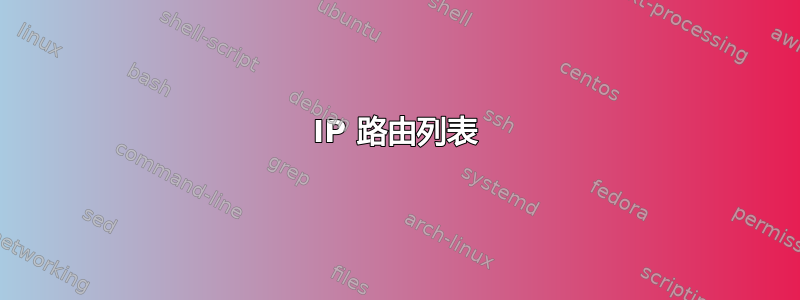 IP 路由列表