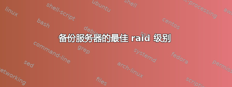 备份服务器的最佳 raid 级别