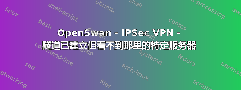 OpenSwan - IPSec VPN - 隧道已建立但看不到那里的特定服务器