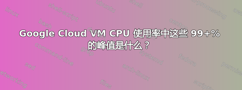 Google Cloud VM CPU 使用率中这些 99+% 的峰值是什么？