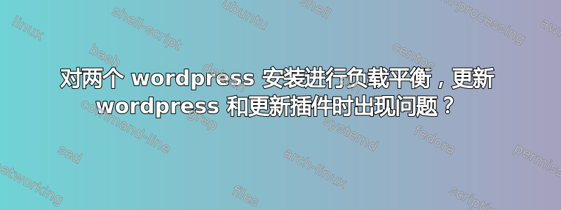 对两个 wordpress 安装进行负载平衡，更新 wordpress 和更新插件时出现问题？