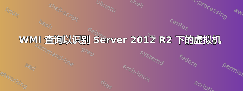 WMI 查询以识别 Server 2012 R2 下的虚拟机