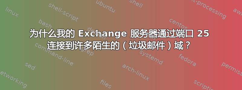 为什么我的 Exchange 服务器通过端口 25 连接到许多陌生的（垃圾邮件）域？