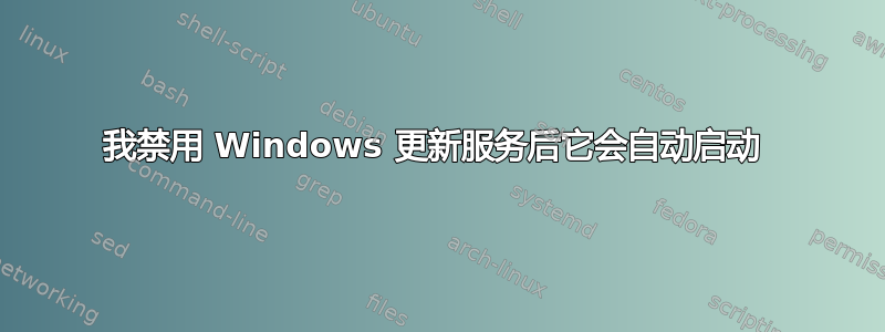 我禁用 Windows 更新服务后它会自动启动 