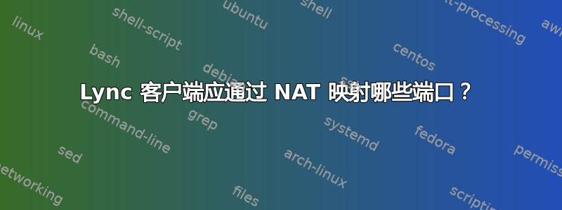 Lync 客户端应通过 NAT 映射哪些端口？