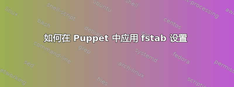 如何在 Puppet 中应用 fstab 设置