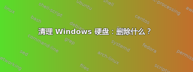 清理 Windows 硬盘：删除什么？