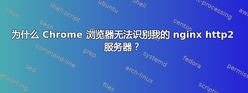 为什么 Chrome 浏览器无法识别我的 nginx http2 服务器？