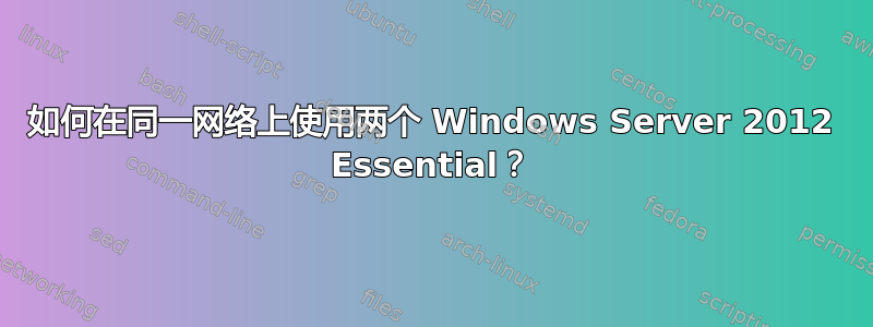 如何在同一网络上使用两个 Windows Server 2012 Essential？