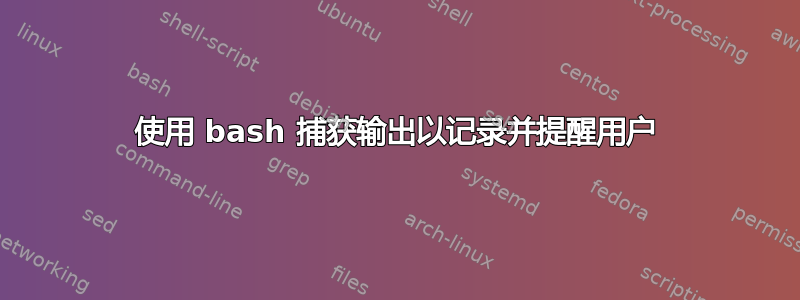 使用 bash 捕获输出以记录并提醒用户