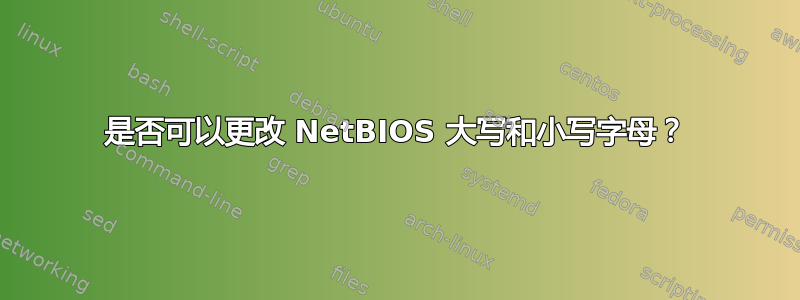 是否可以更改 NetBIOS 大写和小写字母？