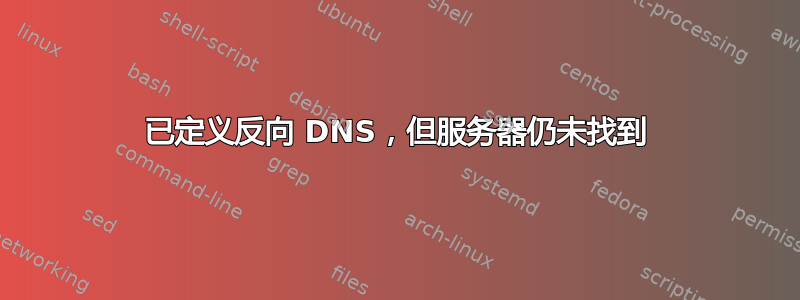 已定义反向 DNS，但服务器仍未找到