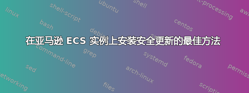 在亚马逊 ECS 实例上安装安全更新的最佳方法