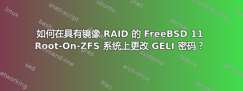 如何在具有镜像 RAID 的 FreeBSD 11 Root-On-ZFS 系统上更改 GELI 密码？