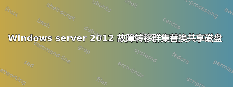 Windows server 2012 故障转移群集替换共享磁盘