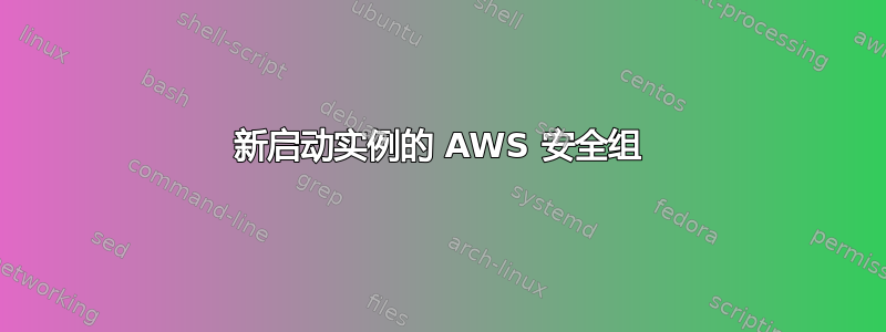 新启动实例的 AWS 安全组