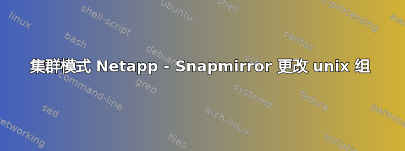 集群模式 Netapp - Snapmirror 更改 unix 组