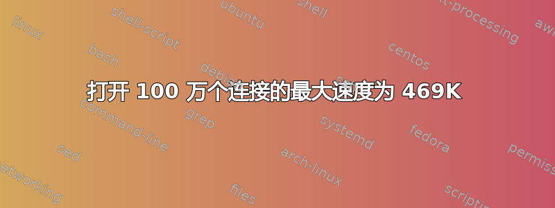 打开 100 万个连接的最大速度为 469K