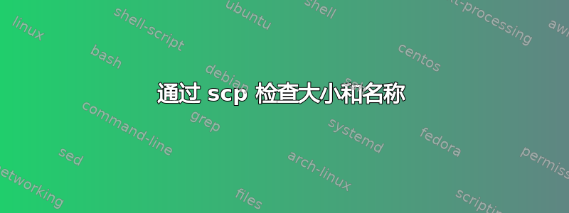 通过 scp 检查大小和名称