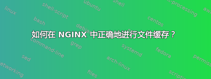 如何在 NGINX 中正确地进行文件缓存？