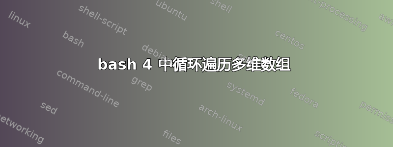 bash 4 中循环遍历多维数组