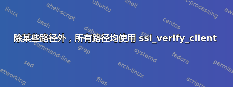 除某些路径外，所有路径均使用 ssl_verify_client