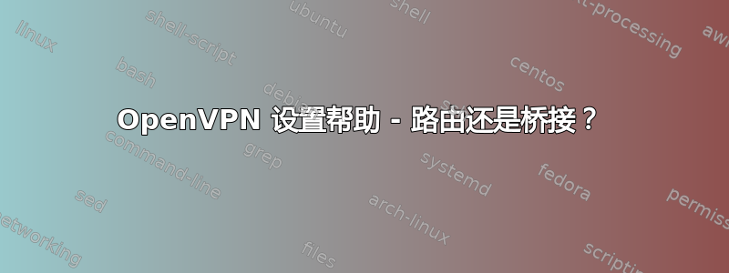 OpenVPN 设置帮助 - 路由还是桥接？