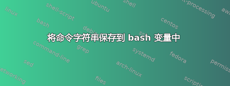 将命令字符串保存到 bash 变量中