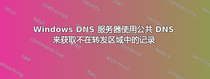 Windows DNS 服务器使用公共 DNS 来获取不在转发区域中的记录