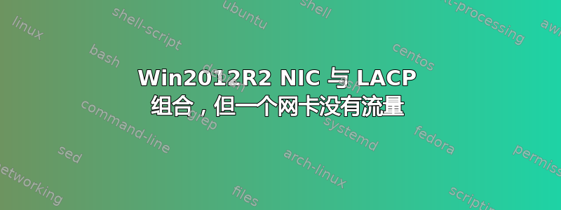 Win2012R2 NIC 与 LACP 组合，但一个网卡没有流量