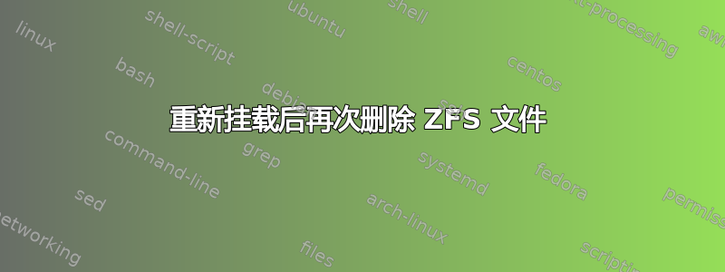 重新挂载后再次删除 ZFS 文件