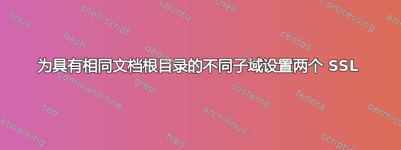 为具有相同文档根目录的不同子域设置两个 SSL