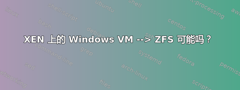 XEN 上的 Windows VM --> ZFS 可能吗？