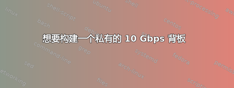 想要构建一个私有的 10 Gbps 背板 