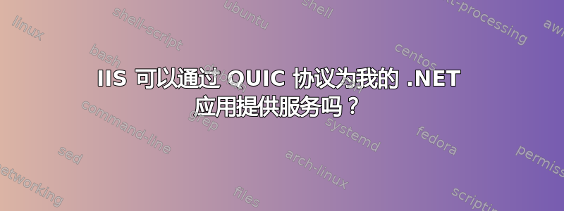 IIS 可以通过 QUIC 协议为我的 .NET 应用提供服务吗？