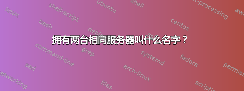 拥有两台相同服务器叫什么名字？