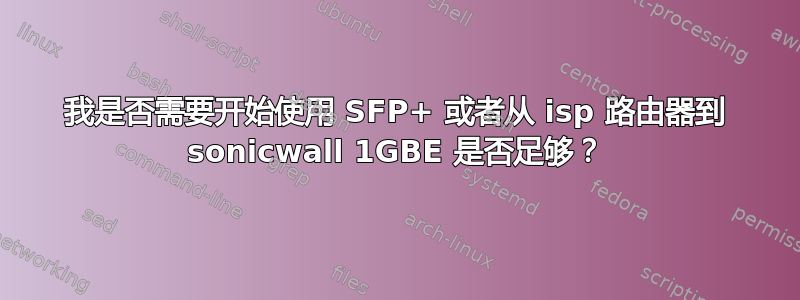 我是否需要开始使用 SFP+ 或者从 isp 路由器到 sonicwall 1GBE 是否足够？