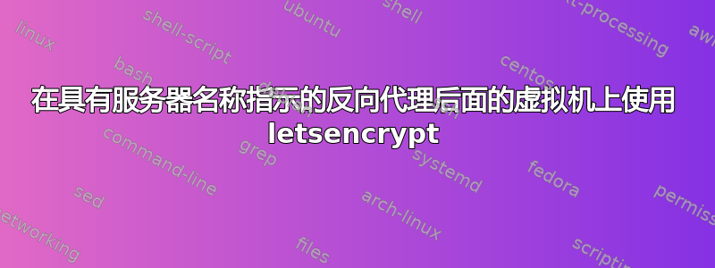 在具有服务器名称指示的反向代理后面的虚拟机上使用 letsencrypt